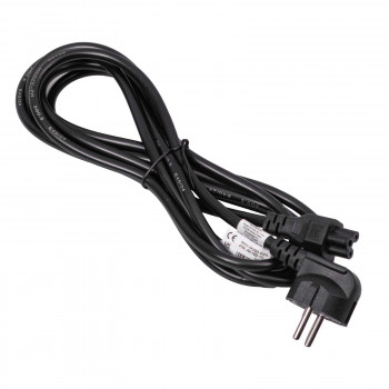 Cabo de alimentação para portátil Akyga AK-NB-10C CEE 7/7 para IEC C5, 3x 0,75 mm² cobre, 3 m, preto
