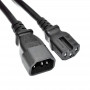 Cabo de extensão de alimentação para servidor Akyga AK-UP-07 IEC C14 para IEC C15, cobre 3x1 mm², 3 m, preto