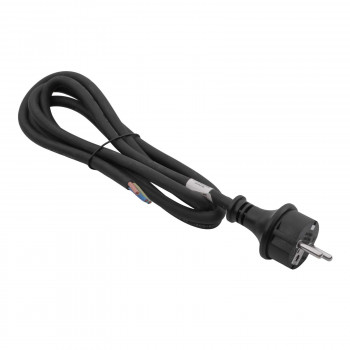 Cabo de alimentação de borracha Akyga AK-OT-02S CEE 7/7 com extremidade aberta, H05RR-F 3x 1,5 mm², 1,8 m, preto