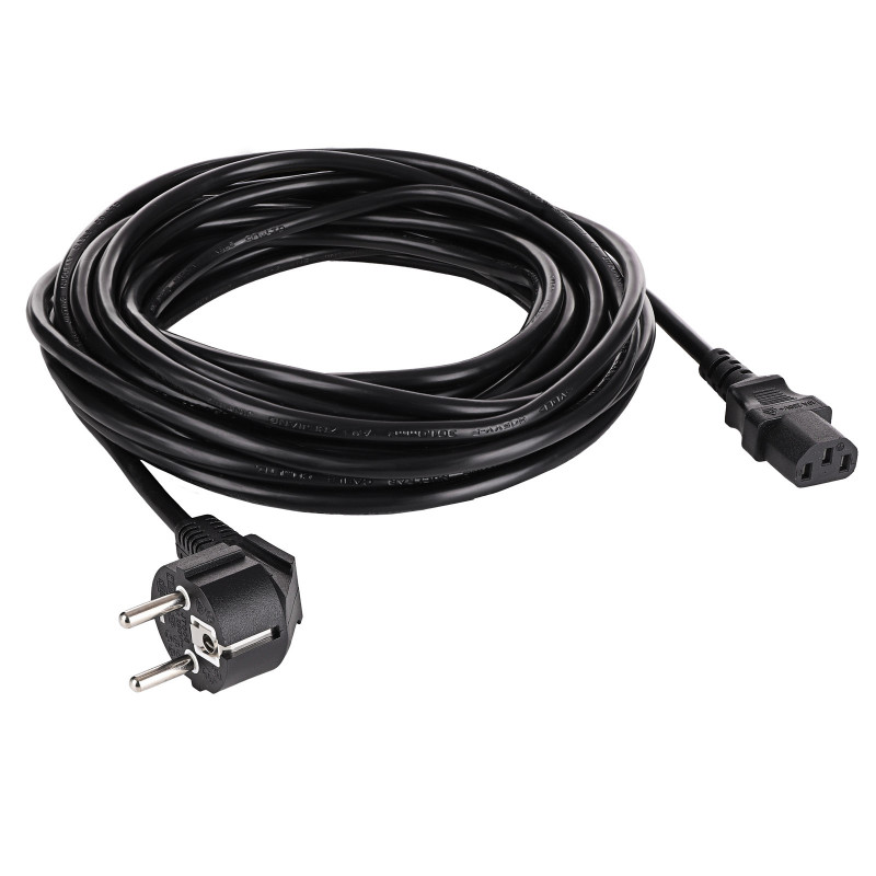 Cabo de alimentação Akyga AK-PC-06S CEE 7/7 (Schuko) para IEC C13, cobre 3 x 1,5 mm², 3 m, preto
