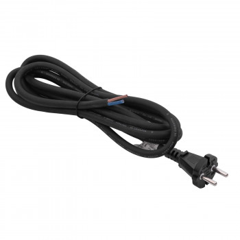 Cabo de alimentação de borracha Akyga AK-OT-05S CEE 7/17 com extremidade aberta, H05RR-F 2x 1,5 mm², 3 m, preto