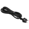 Akyga AK-OT-03S cabo de alimentação de borracha CEE 7/7 com extremidade aberta, H05RR-F 3x 1,5 mm², 3 m, preto