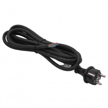 Akyga AK-OT-03S cabo de alimentação de borracha CEE 7/7 com extremidade aberta, H05RR-F 3x 1,5 mm², 3 m, preto