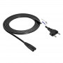 Akyga AK-RD-02A cabo de alimentação CEE 7/16 (ficha euro) para IEC C7 (oito), CCA 2 x 0,5 mm², 3 m, preto