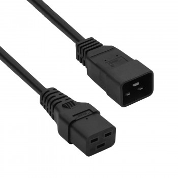 Akyga AK-UP-03S cabo de extensão de alimentação de servidor IEC C20 para IEC C19, cobre 3 x 1,5 mm², 16 A, 1,8 m, preto