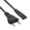 Akyga AK-RD-04A cabo de alimentação CEE 7/16 (ficha euro) para IEC C7 (oito), CCA 2 x 0,5 mm², 0,5 m, preto
