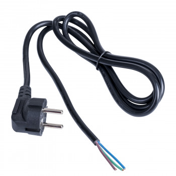Akyga AK-OT-01P cabo de alimentação com extremidade aberta CEE 7/7 (Schuko), cobre 3 x 1 mm², 1,5 m, preto