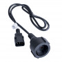 Akyga AK-PC-13A cabo adaptador de alimentação IEC C14 para conector fêmea CEE 7/3 (Schuko), cobre 3 x 0,75 mm², 1 m, preto