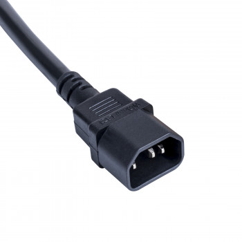 Akyga AK-PC-13A cabo adaptador de alimentação IEC C14 para conector fêmea CEE 7/3 (Schuko), cobre 3 x 0,75 mm², 1 m, preto