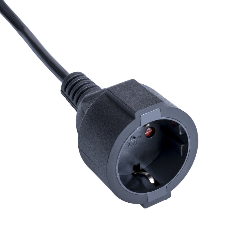 Akyga AK-PC-13A cabo adaptador de alimentação IEC C14 para conector fêmea CEE 7/3 (Schuko), cobre 3 x 0,75 mm², 1 m, preto