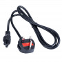 Akyga AK-AG-02A cabo de alimentação UK BS 1363 (tipo G) para IEC C5 (trevo), CCA 3 x 0,5 mm², 1,5 m, preto