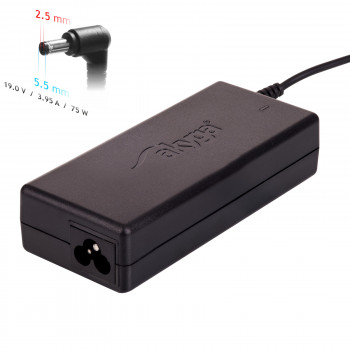 Akyga AK-ND-02 fonte de alimentação para portátil 19 V / 3,95 A, 75 W, 5,5 x 2,5 mm, 1,2 m, para ASUS / Toshiba / Lenovo