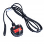 Akyga AK-AG-03A cabo de alimentação UK BS 1363 (tipo G) para IEC C7 (oito), CCA 2 x 0,5 mm², 1,5 m, preto