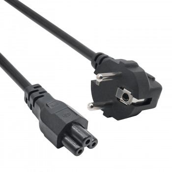 Akyga AK-NB-08C cabo de alimentação para portátil CEE 7/7 para IEC C5, 3x 0,75 mm² cobre, 1 m, preto