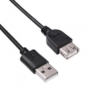 Akyga AK-USB-07 cabo de extensão USB 2.0 USB-A macho para fêmea, 1,8 m, preto