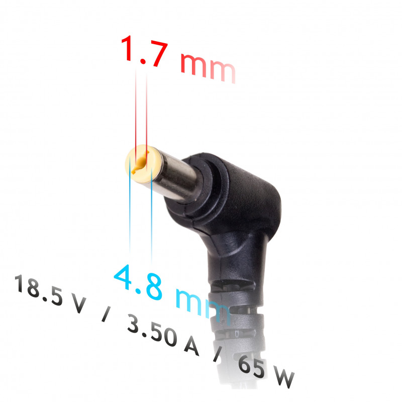 Akyga AK-ND-09 fonte de alimentação para portátil 18,5 V, 65 W, 4,8 x 1,7 mm, 1,2 m, para HP
