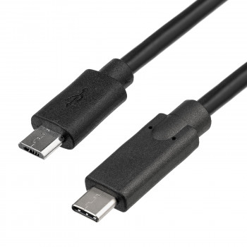 Akyga AK-USB-16 cabo USB 2.0 Micro USB-B (M) para USB-C (M), 1 m, preto