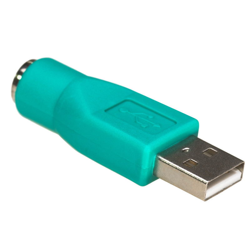 Akyga AK-AD-14 adaptador USB-A (F) para PS/2 (M), verde