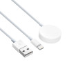 Akyga AK-SW-43 cabo de carregamento para Apple Watch Ultra 2 / Series 9/8/7/6/5/4/3/2/1 com conector Lightning, USB, 1 m, branco