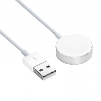 Akyga AK-SW-44 cabo de carregamento para Apple Watch Ultra 2 / Series 9/8/7/6/5/4/3/2/1, liga de alumínio, USB, 1 m, branco
