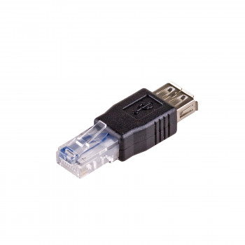 Akyga AK-AD-27 adaptador USB-A (F) para RJ45 (M), preto