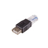 Akyga AK-AD-27 adaptador USB-A (F) para RJ45 (M), preto