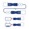 Akyga AK-AD-27 adaptador USB-A (F) para RJ45 (M), preto