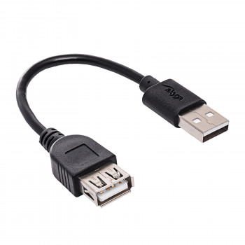 Akyga AK-USB-23 cabo de extensão USB 2.0 USB-A (M) para USB-A (F), 15 cm, preto