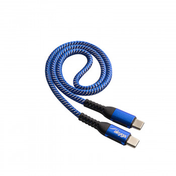 Cabo Akyga AK-USB-36 trançado USB-C para USB-C, USB 2.0, 100 W, 0,5 m, azul