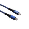 Cabo Akyga AK-USB-36 trançado USB-C para USB-C, USB 2.0, 100 W, 0,5 m, azul