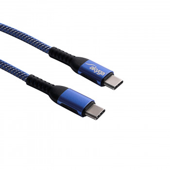 Cabo Akyga AK-USB-36 trançado USB-C para USB-C, USB 2.0, 100 W, 0,5 m, azul