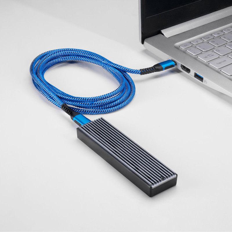 Cabo Akyga AK-USB-36 trançado USB-C para USB-C, USB 2.0, 100 W, 0,5 m, azul