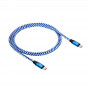 Cabo Akyga AK-USB-37 trançado USB-C para USB-C, USB 2.0, 100 W, 1 m, azul