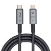 Cabo Akyga AK-USB-45 trançado USB-C para USB-C, USB4, 40 Gbit/s, 240 W, 1 m, cinzento