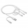 Akyga AK-USB-52 Cabo USB USB-A + USB-C para Micro-USB + USB-C + Lightning, 1,2 m