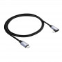 Cabo Akyga AK-USB-56 trançado USB-C para Lightning com ficha angular, USB 2.0, 30 W, 1 m, preto