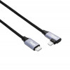 Cabo Akyga AK-USB-56 trançado USB-C para Lightning com ficha angular, USB 2.0, 30 W, 1 m, preto