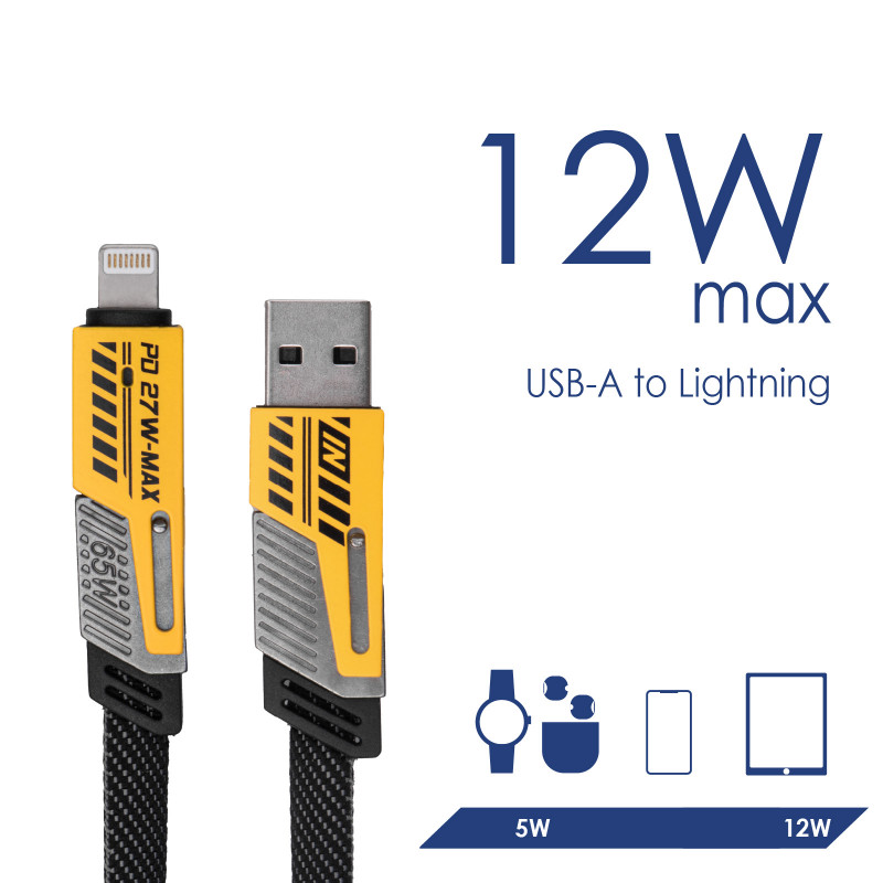 Cabo Akyga AK-USB-57 trançado 4-em-1 USB-A/USB-C para USB-C/Lightning, USB 2.0, 65 W, 1 m, cinzento