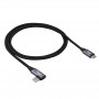 Cabo Akyga AK-USB-54 trançado USB-C para USB-C com ficha angular, USB 2.0, 60 W, 1 m, preto