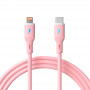 Cabo de silicone Akyga AK-USB-71 USB-C para Lightning, USB 2.0, 30 W, 1 m, rosa
