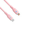 Cabo de silicone Akyga AK-USB-71 USB-C para Lightning, USB 2.0, 30 W, 1 m, rosa