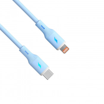 Cabo de silicone Akyga AK-USB-72 USB-C para Lightning, USB 2.0, 30 W, 1 m, azul