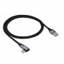 Cabo Akyga AK-USB-74 trançado USB-A para USB-C angular, USB 2.0, 60 W, 1 m, preto