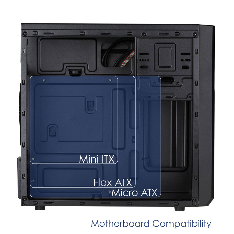 Caixa Micro-ATX Akyga AK17BK, 2x USB 3.0, sem fonte de alimentação, preto