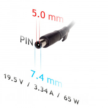 Fonte de alimentação para portátil de automóvel Akyga AK-ND-33 19,5 V / 3,34 A, 65 W, 7,4 x 5,0 mm + pino, para Dell