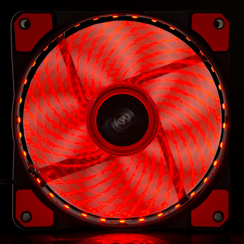 Ventoinha de caixa Akyga AW-12E-BR 120 mm, 33 LEDs vermelhos, Molex, preto
