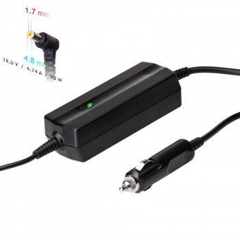 Fonte de alimentação para portátil de automóvel Akyga AK-ND-35 19 V / 4,74 A, 90 W, 4,8 x 1,7 mm, para HP