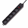 Régua de tomadas com proteção contra sobretensão Akyga AK-SP-05B, 5x tomadas francesas CEE 7/5 (tipo E), interruptor, 3 m, preto