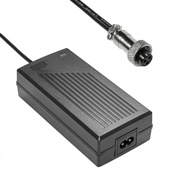 Carregador Akyga AK-EV-02 para e-bikes e trotinetes elétricas com bateria de 24 V, 29,4 V / 2 A, 60 W, conector fêmea GX12 9 mm, 1 m