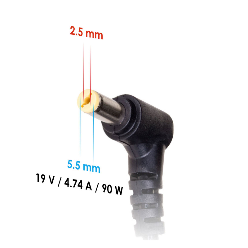 Fonte de alimentação para portátil de automóvel Akyga AK-ND-36 19 V / 4,74 A, 90 W, 5,5 x 2,5 mm, para ASUS / Toshiba